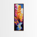 River Landscape, Colorful Trees, Abstract Nature Art, Autumn Scene, Vibrant Wall Art, Eclectic Home Decor, Framed Canvas Print