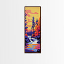 Forest Reflection, Tranquil Nature Art, Framed Canvas Print, Lakeside Sunset, Serene Wall Decor, Meditation Room Art