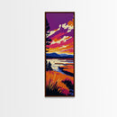 Serene Lakeside, Sunset Reflection, Nature Art, Framed Canvas Print, Vibrant Landscape, Modern Home Decor, Bedroom Wall Art, Bold Colors