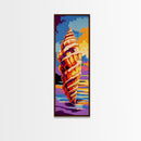 Spiral Shell Art, Ocean Inspired Decor, Coastal Beach House Art, Framed Canvas Print, Nautical Wall Art, Vibrant Marine Aesthetic