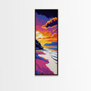 Sunrise Cliffs, Rocky Shore, Ocean View, Framed Canvas Print, Coastal Landscape, Bathroom Art, Nautical Home Decor, Seaside