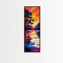 Golden River, Fall Sunset, Tranquil Nature, Canvas Print, Warm Tones, Bohemian Decor, Relaxing Art, Cozy Home Wall Art