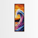 Ocean Wave, Sunset Surf, Coastal Art, Canvas Print, Beach House Decor, Living Room Wall Art, Vibrant Seascape, Nautical Theme