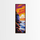 Cliffside Sunset, Ocean Waves, Vibrant Seascape, Canvas Print, Coastal Wall Art, Beach House Decor, Modern Living Room Art