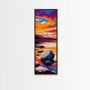 Rocky Lake, Autumn Sunset, Peaceful Nature Scene, Canvas Print, Rustic Cabin Decor, Wilderness Wall Art, Cozy Home Accent