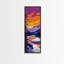 Winter Wonderland, Snowy Mountain Scene, Tranquil Forest Art, Framed Canvas Print, Cozy Cabin Decor, Christmas Wall Art