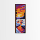 Sunset River, Nature Wall Art, Framed Canvas Print, Rustic Decor, Fall Art, Landscape Painting, Living Room Art, Cabin Aesthetic