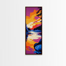 River Sunset, Serene Landscape, Framed Canvas Print, Boho Wall Art, Fall Home Decor, Cabin Wall Art, Rustic Living Room Art