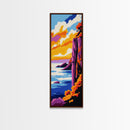 Cliffside View, Ocean Sunset, Dramatic Landscape, Vibrant Horizon, Canvas Print, Nature Wall Art, Modern Decor, Living Room Artwork