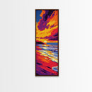 Sunset Glow, Vibrant Sky, Nature Art, Framed Canvas Print, Modern Wall Art, Boho Decor, Landscape Painting, Living Room Wall Art