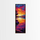 Coastal Glow, Sunset View, Seascape Art, Canvas Print, Beach House Decor, Vibrant Wall Art, Modern Painting, Living Room Art