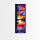 Tranquil Lake, Sunset Reflection, Nature Scene, Canvas Print, Cabin Decor, Serene Wall Art, Boho Home Aesthetic, Cozy Living Space