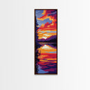 Vibrant Sunset, Water Reflections, Dreamy Landscape, Framed Canvas Print, Nature Painting, Relaxing Art, Living Room Wall Decor