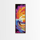 Crashing Wave, Ocean Wall Art, Surf Aesthetic Print, Tropical Beach Decor, Vibrant Seascape Painting, Coastal Vibes, Framed Canvas Print