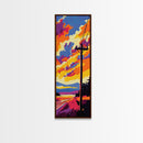 Power Lines, Sunset Sky Art, Road Trip Aesthetic, Vibrant Landscape Print, Colorful Nature Scene, Wanderlust Decor, Framed Canvas Print