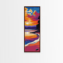 Sunset Beach, Ocean Wall Art, Coastal Decor, Framed Canvas Print, Vibrant Seascape, Modern Home Decor, Living Room Art, Boho Print