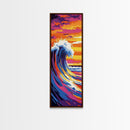 Majestic Wave, Surf Art, Nautical Wall Decor, Framed Canvas Print, Coastal Home Art, Ocean Lover Gift, Living Room Wall Art