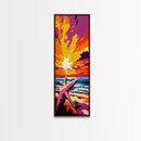 Beach Starfish, Ocean Wall Art, Coastal Decor, Framed Canvas Print, Vibrant Sunset, Nautical Art, Seaside Home, Relaxing Decor