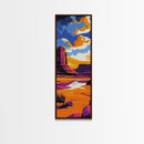 Desert Buttes, Southwest Landscape, Sunset Sky, Vibrant Scenery, Framed Canvas Print, Western Home Decor, Rustic Wall Art, Office Art