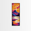 Mountain Sunset, Vibrant Nature Art, Bold Landscape Painting, Adventure Decor, Cabin Wall Art, Boho Living Room Art, Framed Canvas Print