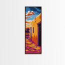 Adobe Home, Southwest Art, Desert Sunset, Wall Decor, Framed Canvas Print, Rustic Wall Art, Earthy Tones, Boho Home Decor