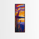 Autumn Lake, Tall Grass, Serene Landscape, Nature Print, Framed Canvas Print, Fall Wall Art, Cozy Home, Warm Tones, Living Room