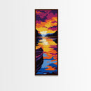 Canoe on Water, Golden Sunset, Peaceful Nature, Lake Scene, Framed Canvas Print, Warm Autumn Colors, Lodge Art, Cozy Cabin
