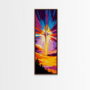 Radiant Cross, Christian Art, Spiritual Wall Art, Divine Light, Framed Canvas Print, Church Decor, Religious Home, Faithful Decor