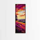 Rolling Hills Sunset, Vibrant Nature Art, Bohemian Wall Decor, Canvas Print, Autumn Country Landscape, Warm Aesthetic, Rustic Home