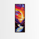 Sunset Canyon, Vibrant Landscape, Colorful Nature, Wall Art, Framed Canvas Print, Living Room Decor, Modern Home Aesthetic