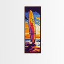 Surfing Wave, Ocean Adventure, Vibrant Summer, Coastal Art, Framed Canvas Print, Beach House Decor, Nautical Wall Aesthetic