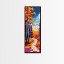 Autumn Path, Framed Canvas Print, Fall Wall Art, Nature Decor, Cozy Home Decor, Vibrant Fall Scene, Large Wall Art, Warm Tones