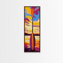 Kayak Paddle, Sunset Water, Canvas Print, Outdoor Adventure Wall Art, Lake Life Decor, Cabin Aesthetic, Nature Enthusiast Painting