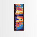 Reflective Lake, Tranquil Water Art, Bold Nature Painting, Framed Canvas Print, Cozy Home Decor, Sunset Reflections, Living Room