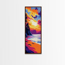 Serene Beach, Ocean Sunset Art, Coastal Home Decor, Colorful Seascape Painting, Modern Wall Art, Canvas Print, Living Room Art