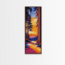 Redwood Path, Autumn Wall Art, Nature Landscape, Cabin Decor, Warm Sunset, Scenic Painting, Living Room, Canvas Print, Rustic Style