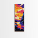 Colorful Cliffside, Bold Nature Art, Vibrant Landscape, Sunset Painting, Modern Wall Decor, Home Accent, Office Space, Canvas Print