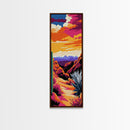 Desert Path, Cactus Art, Vibrant Landscape, Warm Colors, Boho Decor, Rustic Wall Art, Living Room, Framed Canvas Print