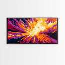Explosion Burst, Framed Canvas Print, Abstract Wall Art, Vibrant Colorful Painting, Modern Home Decor, Bold Statement Art