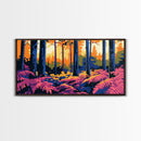Forest Ferns, Sunlight Through Trees, Canvas Print, Woodland Wall Art, Nature Home Decor, Living Room Art, Fall Aesthetic Decor