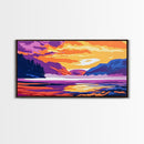 Mountain Lake, Canvas Print, Scenic Landscape Art, Serene Wilderness Wall Decor, Travel Painting, Nature Home Decor, Living Room Art