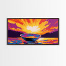 Sunrise Bowl, Abstract Landscape, Mystical Sky, Vibrant Sunset, Surreal Artwork, Canvas Print, Boho Wall Art, Kitchen Decor, Gift