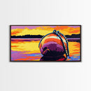 Floating Buoy, Coastal Sunset, Nautical Wall Art, Ocean Inspired Decor, Framed Canvas Print, Beach House Artwork, Seaside Theme