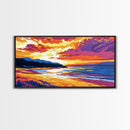 Coastal Sunset, Beach Painting, Vibrant Seascape, Canvas Print, Tropical Wall Art, Living Room Decor, Sunset Ocean Art, Boho Wall Art