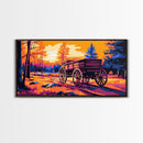 Pioneer Wagon, Rustic Decor, Western Landscape, Canvas Print, Autumn Country Art, Farmhouse Wall Art, Living Room Artwork, Fall Vibes