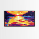 Water Ripples, Serene Sunset, Tranquil Lake, Abstract Nature Art, Bold Colors, Modern Home Aesthetic, Living Room or Office, Canvas Print