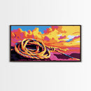 Coiled Rope, Sunset Sky, Nautical Wall Art, Canvas Print, Beach Decor, Vibrant Coastal Art, Boat Lover Gift, Seaside Theme