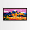 Golden Hills, Sunset Glow, Mountain Scene, Canvas Print, Rustic Home Decor, Nature Lover Gift, Cozy Cabin Art, Autumn Colors
