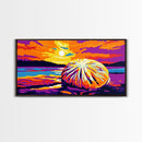 Pumpkin, Sunset, Autumn, Framed Canvas Print, Fall Wall Art, Thanksgiving Home Decor, Seasonal Painting, Warm Colors, Farmhouse Art