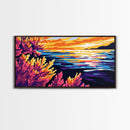 Sunset Reef, Ocean Reflection, Seaside Serenity, Coastal Art, Canvas Print, Dining Room Wall Art, Nautical Home Accent, Relaxing Vibes